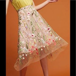 Anthropologie Eva Franco Embroidered Skirt
